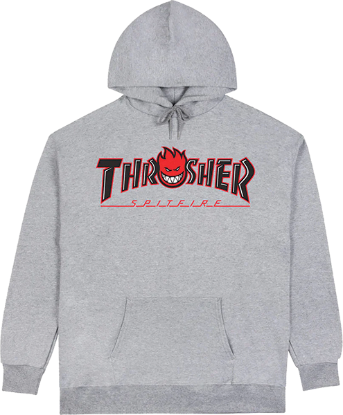 THRASHER SF BIG HEAD OUTLINE HOODIE SWEATSHIRT SMALL ASH
