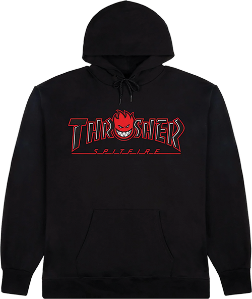 THRASHER SF BIG HEAD OUTLINE HOODIE SWEATSHIRT LARGE BLACK