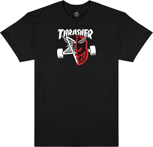 THRASHER SPITFIRE THRASH AND BURN SHORT SLEEVE TSHIRT SMALL BLACK