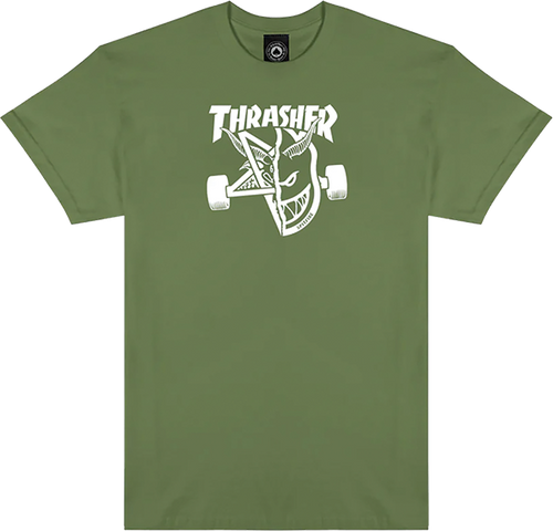 THRASHER SPITFIRE THRASH AND BURN SHORT SLEEVE TSHIRT LARGE MILITARY