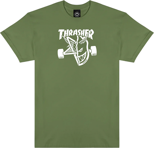 THRASHER SPITFIRE THRASH AND BURN SHORT SLEEVE TSHIRT XLARGE MILITARY
