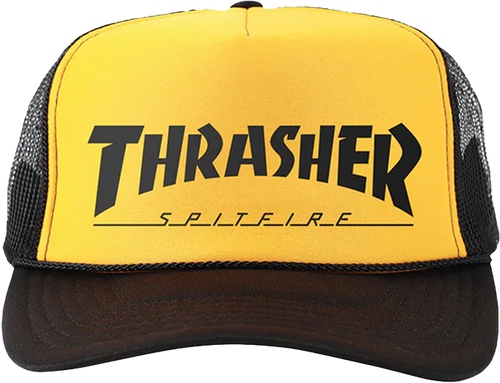 THRASHER SF BIG HEAD JAKE TRUCKER HAT ADJ-BLK/GOLD
