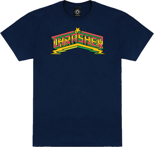 THRASHER LUCHADORA SHORT SLEEVE TSHIRT MEDIUM NAVY