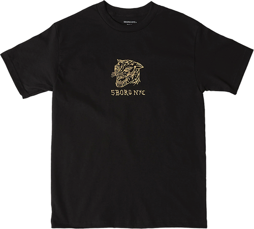 5BORO DEMON CAT SHORT SLEEVE TSHIRT LARGE BLACK/PEACH