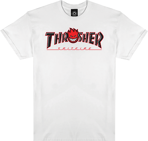THRASHER SPITFIRE BIG HEAD OUTLINE SHORT SLEEVE TSHIRT MEDIUM WHITE