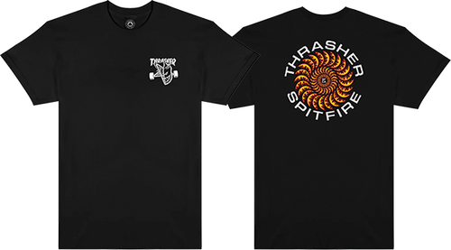 THRASHER SPITFIRE CLASHORT SLEEVE TSHIRTIC SWIRL SHORT SLEEVE TSHIRT SMALL BLACK