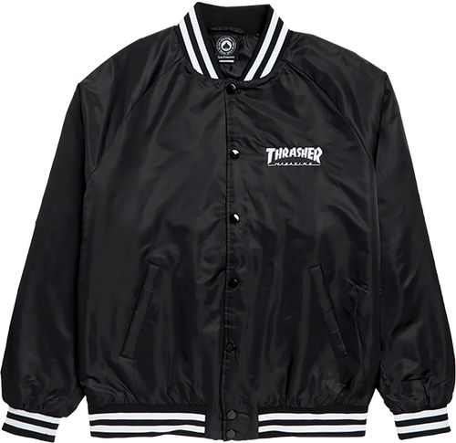 THRASHER MAG LOGO DUGOUT JACKET MEDIUM BLACK/WHITE