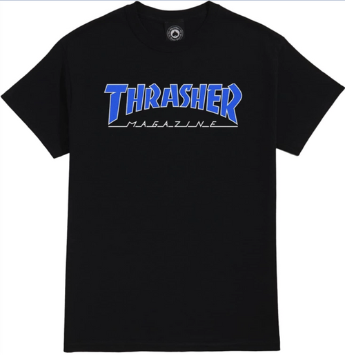 Thrasher Outlined Tshirt Black Blue S