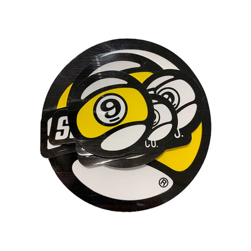 Sector 9 Sticker Pack Black White Yellow 3inch