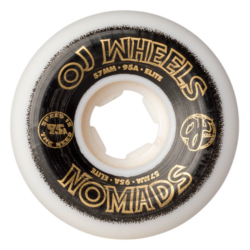 OJ Elite Nomads Wheels Set White Black 57mm/95a