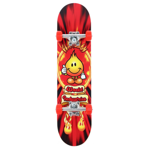 World Industries Flameboy V2 Soft Top Skateboard Complete Red Black 7.0