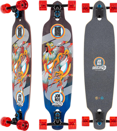 Sector 9 Kirin Fractal Skateboard Complete Blue Orange 9x36