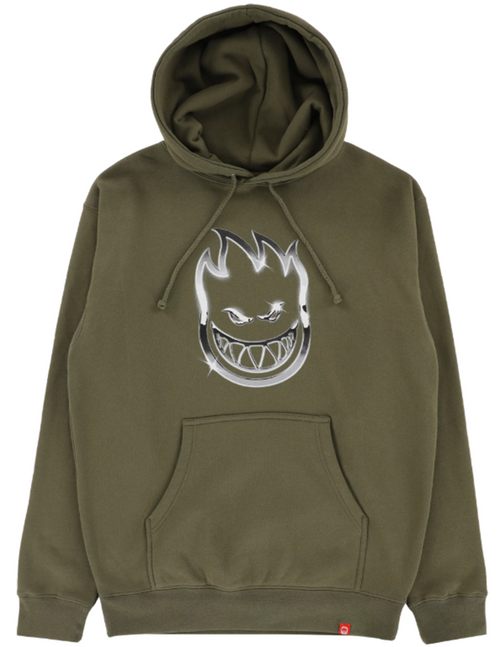 Spitfire Chrome Bighead Hoodie Army Green Large