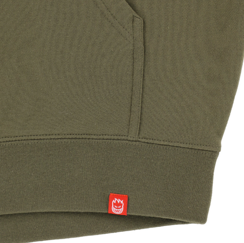 Spitfire Chrome Bighead Hoodie Army Green Large