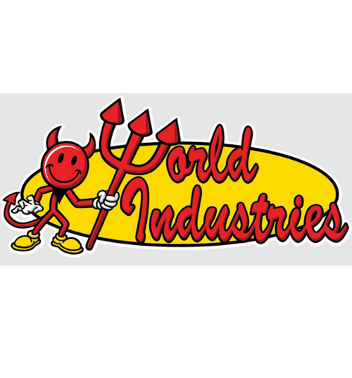 World Industries World Kombat Skateboard Deck Orange Blue 8.25