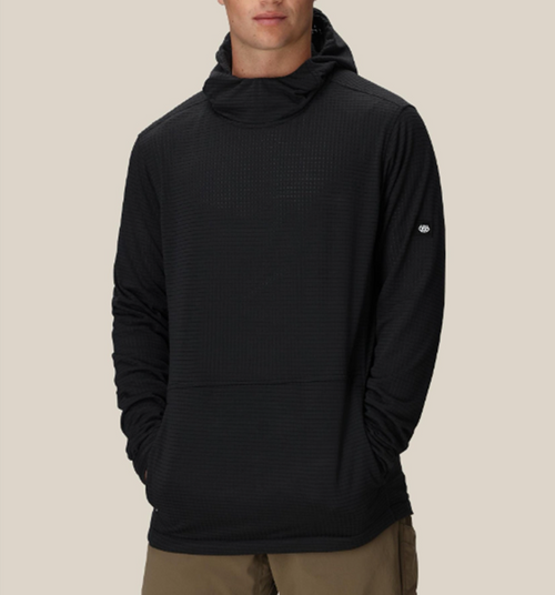 686 Mission Grid Fleece Hoody Mens Black XS