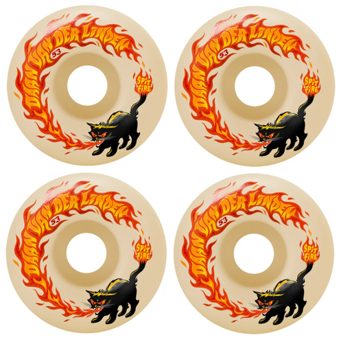 Spitfire Daan Pyrocat F4 Classics Skateboard Wheels White Orange 53/99