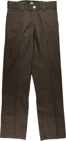 DICKIES 67 SLIM STRAIGHT WORK PANTS 26X30-CHOC