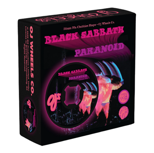 OJ Black Sabbath Paranoid Chubbies Wheels Set Black Pink 56mm/99a