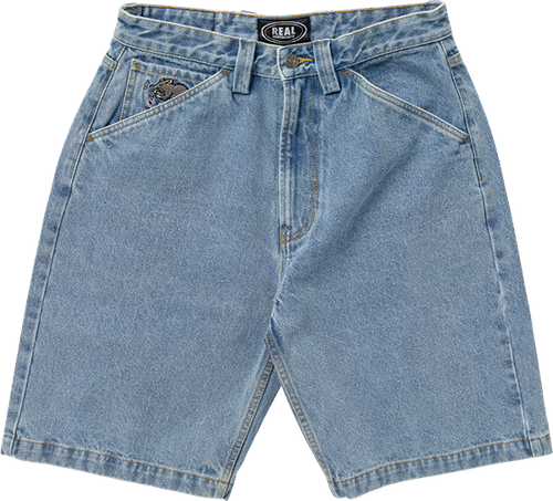 REAL STREET CLEANER DENIM SHORTS 36 LT.BLEACH WASH