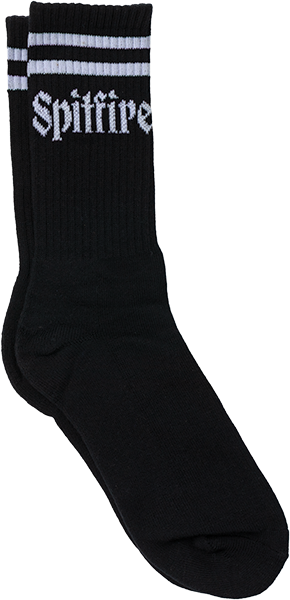 SPITFIRE MOLOTOV SCRIPT CREW SOCK BLK/WHT