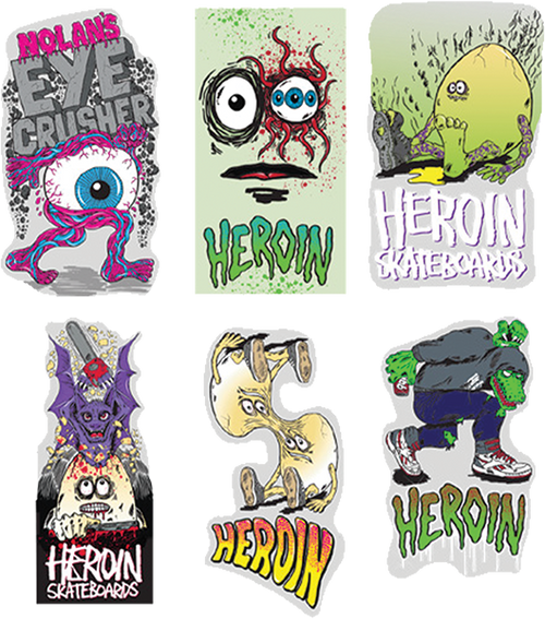 HEROIN 12/PK ASST EYE CRUSHER STICKERS