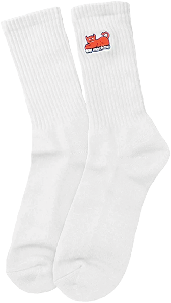 TOY MACHINE DEVIL CAT CREW SOCKS WHITE 1pr
