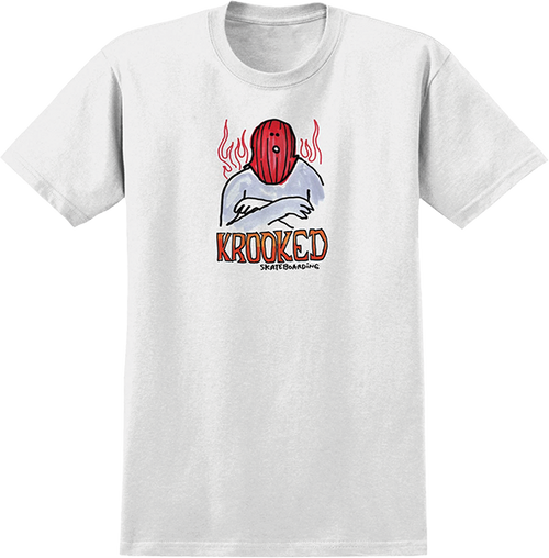 KROOKED FIRE MASK SS TSHIRT MEDIUM WHITE