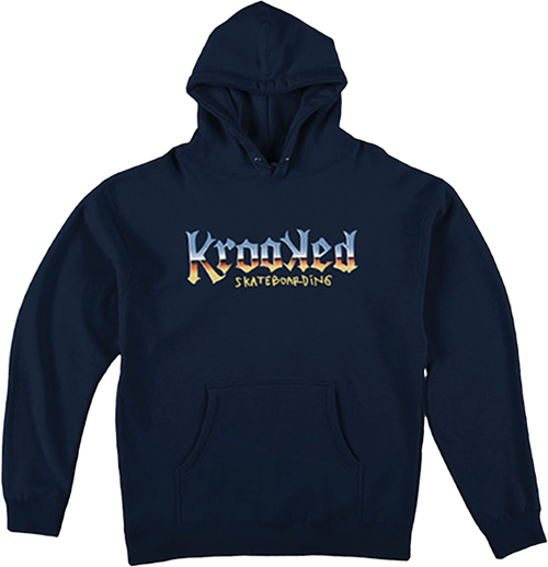 KROOKED CHROME ZONE HOODIE MEDIUM NAVY