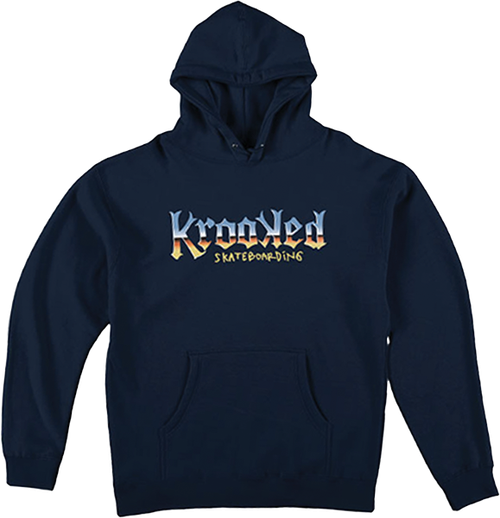 KROOKED CHROME ZONE HOODIE XLARGE NAVY