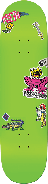 KROOKED CROMER NEON STICKER SKATEBOARD DECK-8.25 GREEN