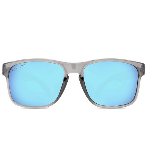 Abaco Dockside Polarized Sunglasses Crystal Grey Caribbean Blue Mirror