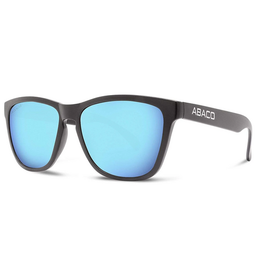 Abaco Kai Polarized Sunglasses Matte Black Caribbean Blue Mirror