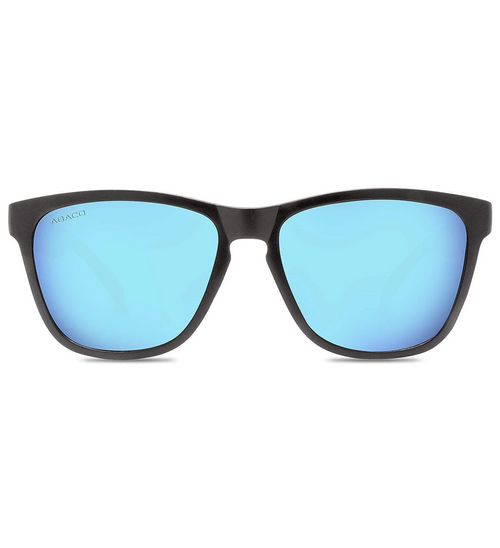 Abaco Kai Polarized Sunglasses Matte Black Caribbean Blue Mirror