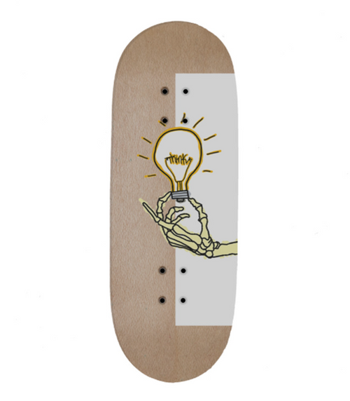 Red Wolf Think Fingerboard Deck White 33.9 x 94 RSS