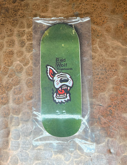 Red Wolf Ditch Digger Fingerboard Deck Green 33.9 x 94 RSS