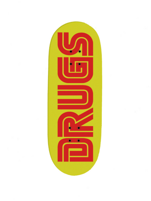 Red Wolf Drugs Fingerboard Deck Yellow Red 33mm x 94 SS