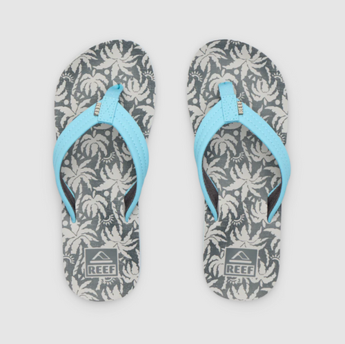 Reef Kids AHI Sandals Light Blue Palm