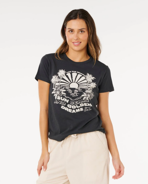 Rip Curl Sun Beams Tshirt Washed Black