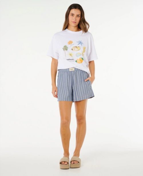 Rip Curl Beach Days Pinstrip Shorts Dusty Blue