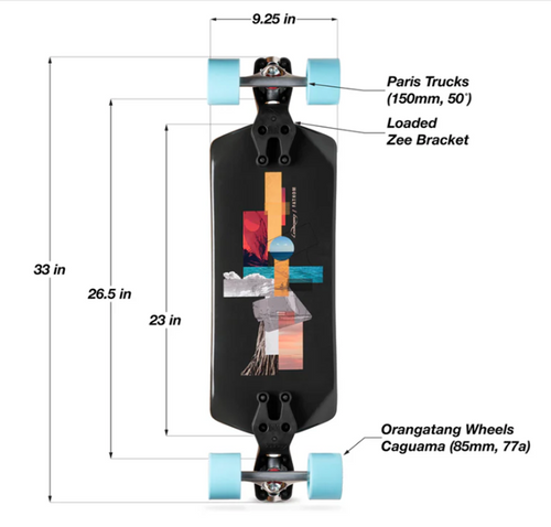 Loaded Fathom Skateboard Complete Black 9.25x33"