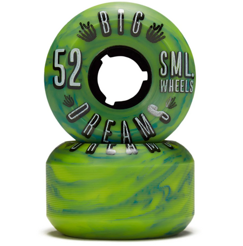 SML Succulent Cruiser Wheels Set Blue Yellow Swirl 52mm/92a
