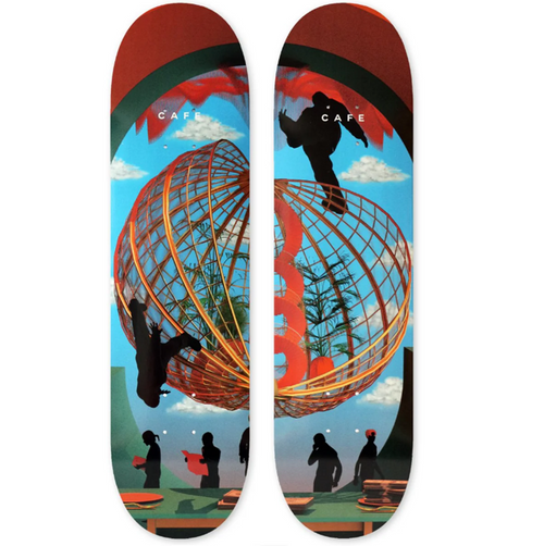 Cafe Monopoly Two Skateboard Deck Blue 8.25x14WB