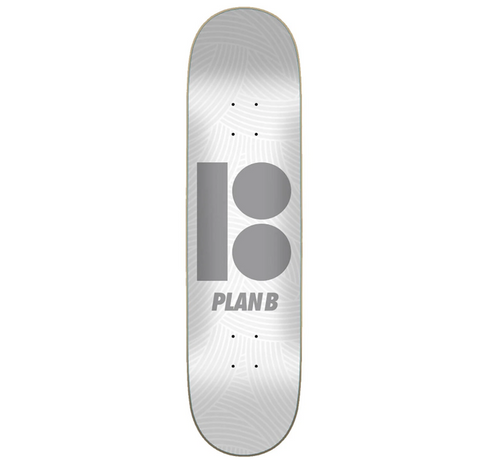 Plan B Texture Skateboard Deck White Grey 8.25x14.2WB