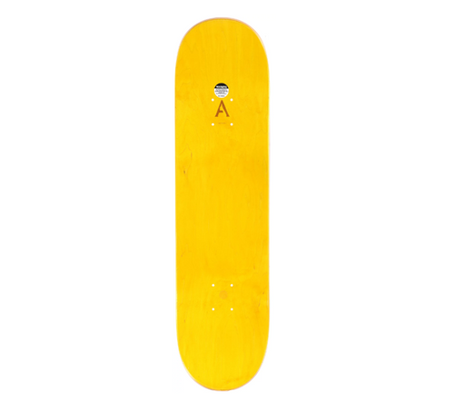 April OG Logo Twin Skateboard Deck Yellow White 8.25x14WB