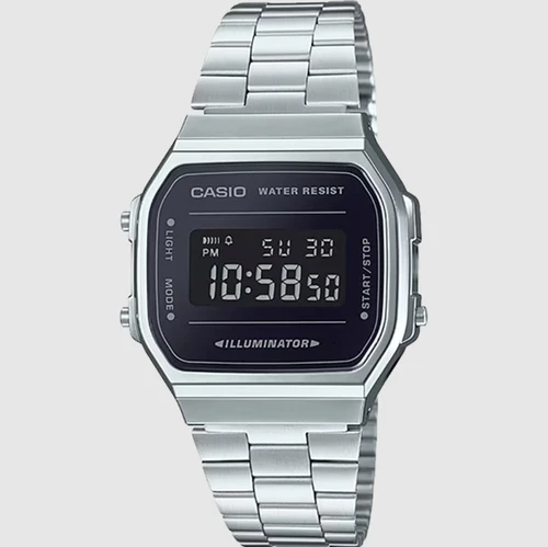 CASIO A168WEM-1VT Watch Silver Black