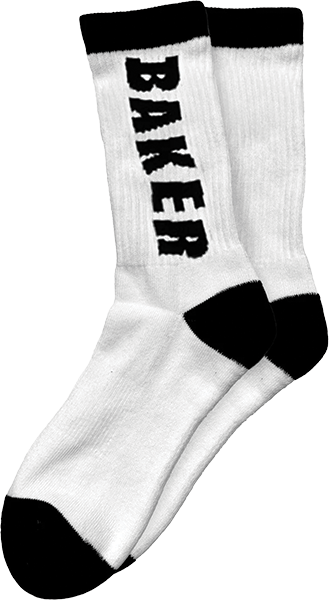 BAKER LETTERS CREW SOCKS WHITE/BLK