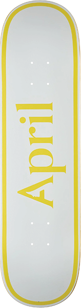 APRIL OG LOGO TWIN SKATEBOARD DECK-8.0 YEL/WHT