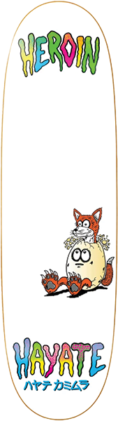 HEROIN HAYATE FOX EGG SKATEBOARD DECK-8.75X31.4 w/grip