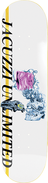 JACUZZI MITCHELL RACE CAR SKATEBOARD DECK-8.5 WHT EX7